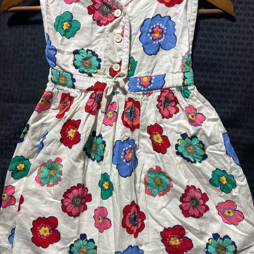 Vintage Old Navy Floral Print Girls dress size 5T Red and Blue Flowers